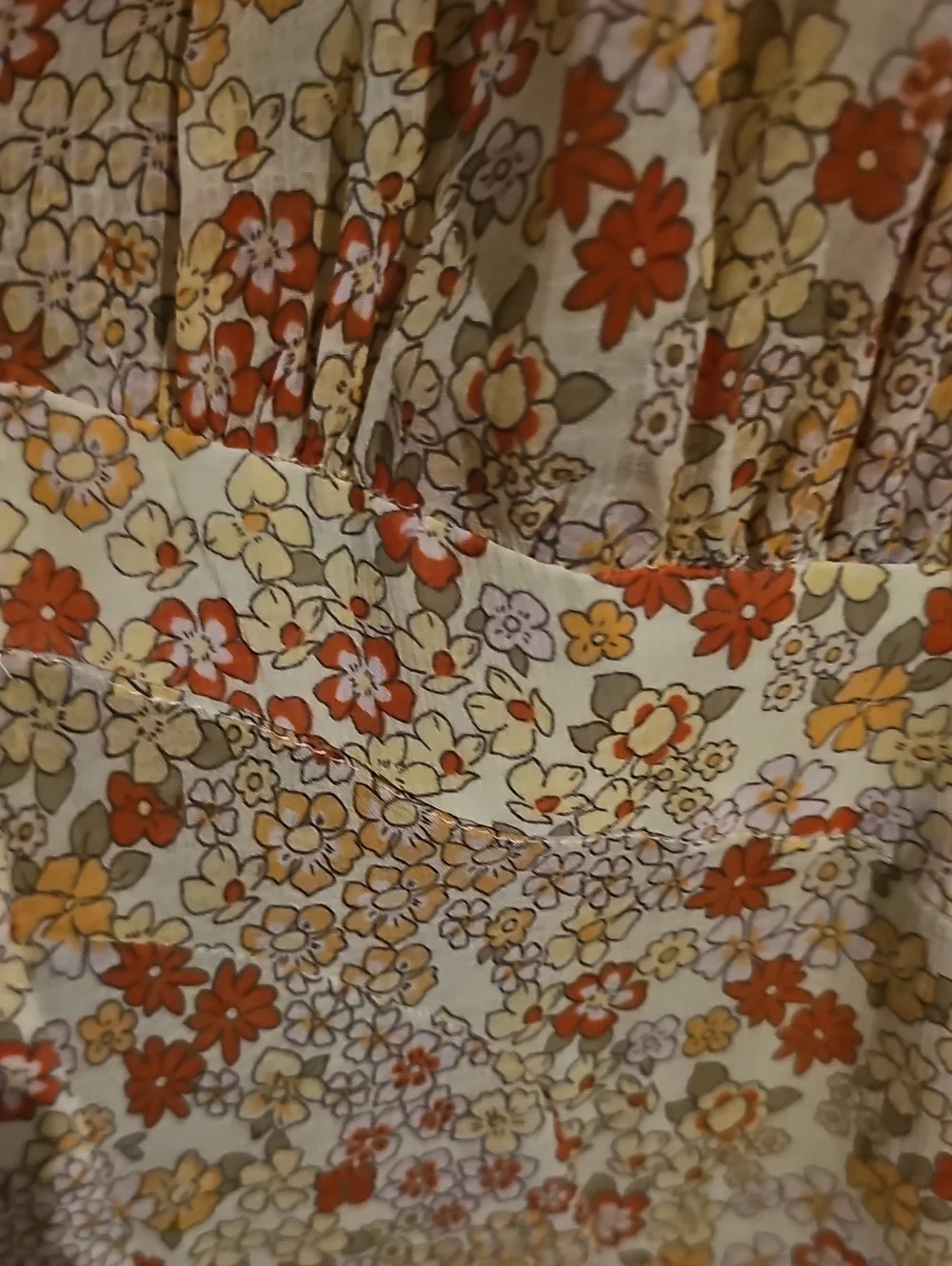 Floral Button-Front Midi Dress in Cream and Red